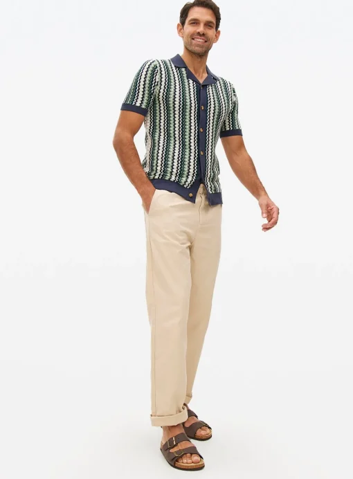 Navy Zig Zag Stitch Shirt XXL