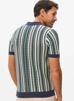 Navy Zig Zag Stitch Shirt XXL