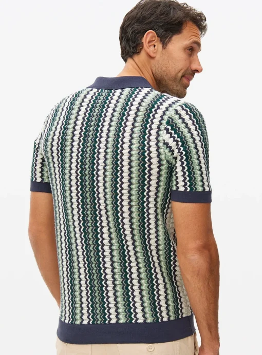 Navy Zig Zag Stitch Shirt XXL