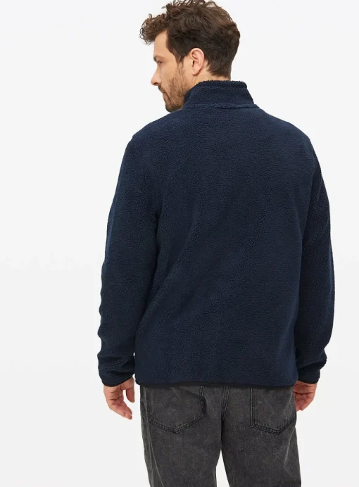 Navy Zip Through Teddy Fleece L