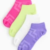 Neon Microfibre Trainer Socks 4 Pack 4-8