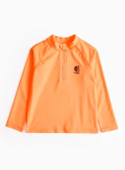 Neon Orange Long Sleeve Rash Vest 11 years