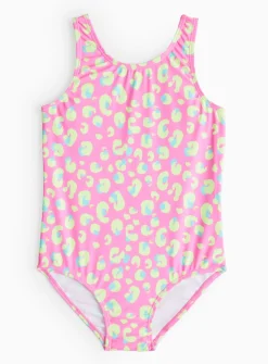 Neon Pink Animal Printed Swimsuit 1.5-2 years