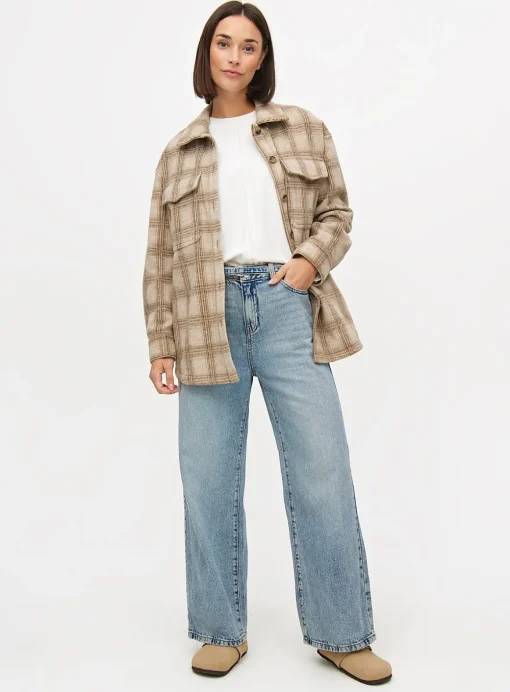 Neutral Checked Shacket 10