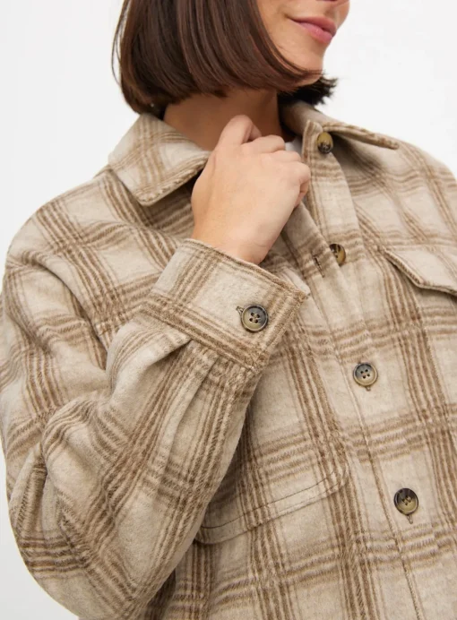 Neutral Checked Shacket 10