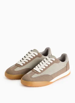 Neutral Contrast Lace Up Trainers 9