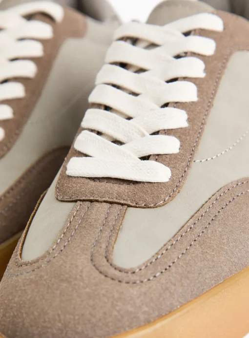 Neutral Contrast Lace Up Trainers 9