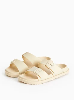 Neutral Double Strap Eva Sliders 4