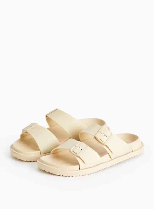 Neutral Double Strap Eva Sliders 4