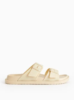 Neutral Double Strap Eva Sliders 4