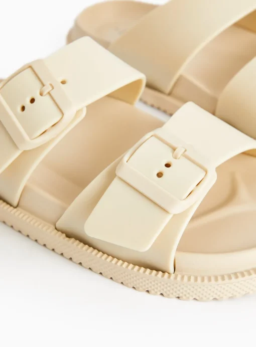 Neutral Double Strap Eva Sliders 4