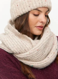 Neutral Fleck Knitted Snood One Size