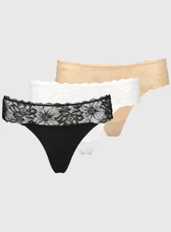 Neutral Lace Thongs 3 Pack 20