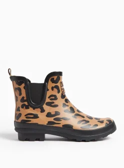 Neutral Leopard Print Ankle Wellies 5
