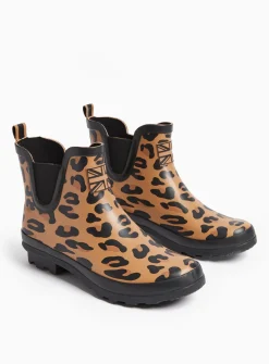 Neutral Leopard Print Ankle Wellies 5