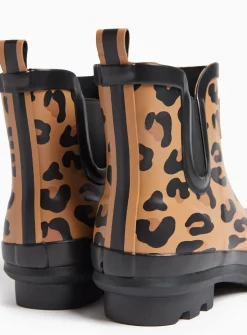 Neutral Leopard Print Ankle Wellies 5