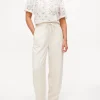 Neutral Linen Blend Barrel Leg Trousers 18