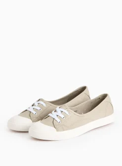 Neutral Low Lace Canvas Trainers 8