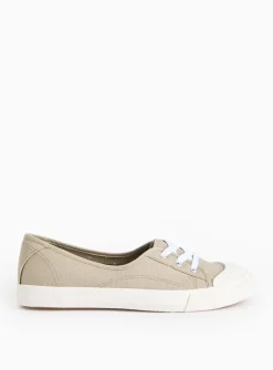 Neutral Low Lace Canvas Trainers 8