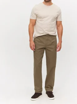 Neutral Pleat Front Straight Leg Chino Trousers 40S