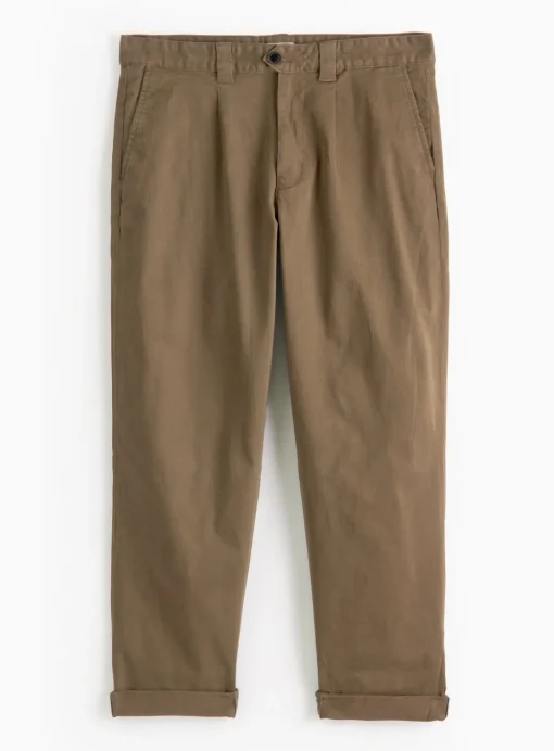 Neutral Pleat Front Straight Leg Chino Trousers 40S
