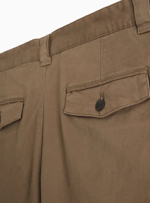 Neutral Pleat Front Straight Leg Chino Trousers 40S