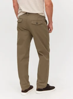 Neutral Pleat Front Straight Leg Chino Trousers 40S