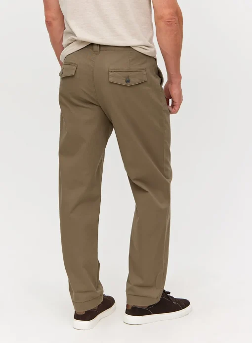 Neutral Pleat Front Straight Leg Chino Trousers 40S