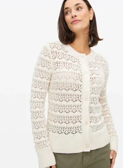 Neutral Pointelle Stripe Cardigan 18