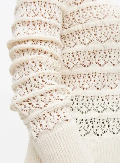 Neutral Pointelle Stripe Cardigan 18