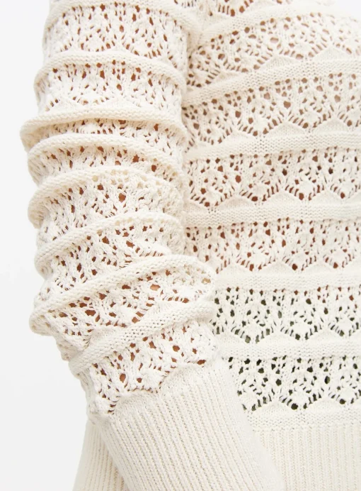 Neutral Pointelle Stripe Cardigan 18