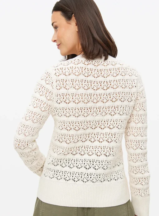 Neutral Pointelle Stripe Cardigan 18