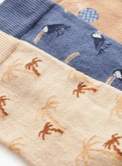 Neutral Safari Theme Ankle Socks 5 Pack 6-8.5