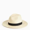 Neutral Straw Fedora Hat One Size
