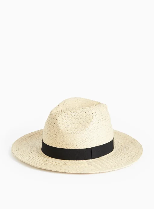 Neutral Straw Fedora Hat One Size