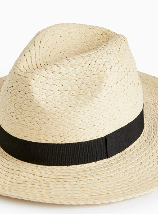 Neutral Straw Fedora Hat One Size