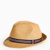 Neutral Straw Trilby Hat One Size