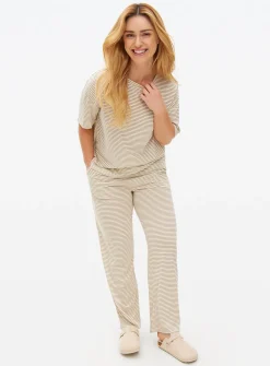 Neutral Stripe COOLMAX® Blend Co-ord Pyjama Bottoms S