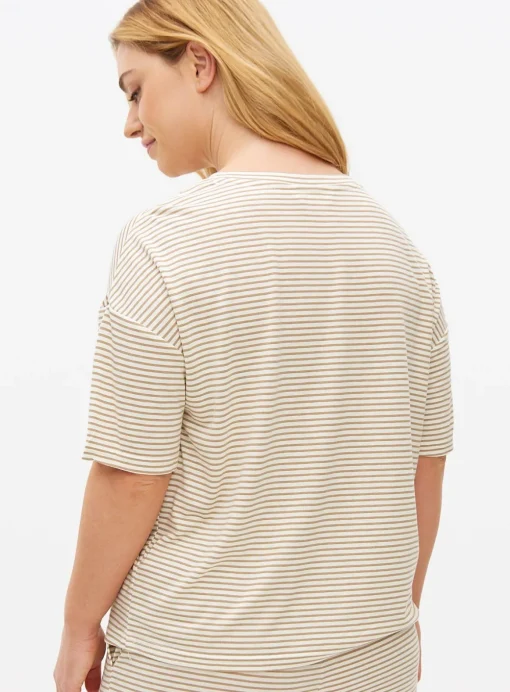 Neutral Stripe COOLMAX® Blend Co-ord Pyjama Top XL
