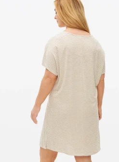 Neutral Stripe COOLMAX® Blend Nightdress L