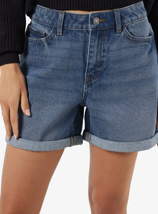 NOISY MAY 5 Pockets Denim Shorts With Fold Up Hems S/UK8