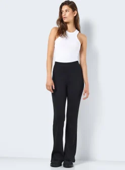 NOISY MAY High Waisted Flared Trousers Black M