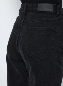 NOISY MAY High Waisted Straight Mom Jeans Black 30S