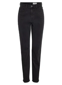 NOISY MAY High Waisted Straight Mom Jeans Black 30S