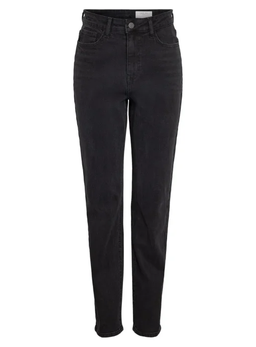 NOISY MAY High Waisted Straight Mom Jeans Black 30S