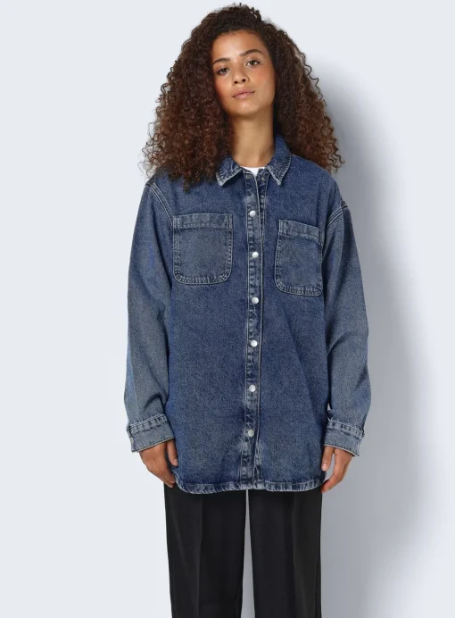 NOISY MAY Long Sleeve Denim Shacket S