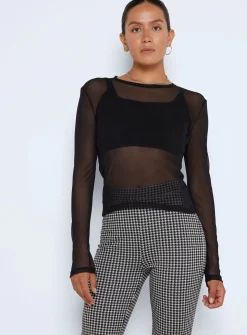 NOISY MAY Long Sleeve Mesh Top M