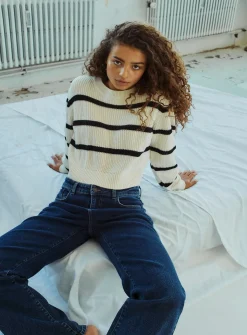 NOISY MAY Long Sleeve Striped Knit Jumper L