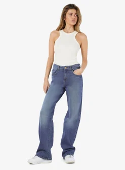 NOISY MAY Mid-Rise Waisted Wide Fit Jeans Blue 28R