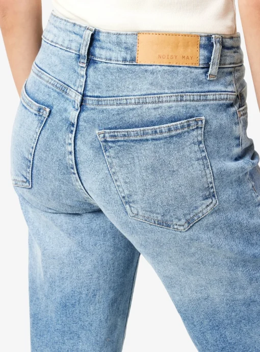 NOISY MAY Mid-Rise Waisted Wide Fit Jeans Light Blue 27R
